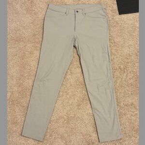 Lululemon Linen Khaki ABC Slim-Fit 5 Pocket Pant 32L Warpstreme - 32x32